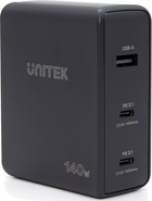Зарядний пристрій Unitek GaN 3 порта 140 Вт (P1115A) - зображення 2