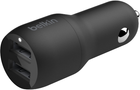 Автомобільний зарядний пристрій Belkin Dual USB-A, 12 Вт X2 Black (CCB001BTBK) - зображення 1