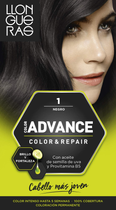 Farba kremowa z utleniaczem do włosów Llongueras Color Advance Hair Colour 1 Natural Black 125 ml (8410825420013) - obraz 1
