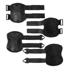 Комплект защиты AOKALI F001 Black тактический наколенники + налокотники штурмовые - изображение 1