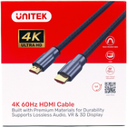 Кабель Unitek LUX HDMI 2.0 в оплетке 2 м Gray (Y-C138RGY) - зображення 3