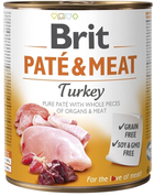 Вологий корм для собак Brit paté & meat з індичкою 800 г (8595602557561) - зображення 1