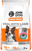 Karma sucha dla psów John dog good form adult cielęcina z jagnięciną 3 kg (5903769008179)