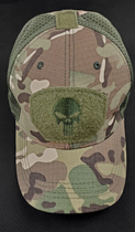 Тактична кепка мультикам ЗСУ "Punisher", Бейсболка, Блайзер, Військовий кашкет з зеленою сіточкою