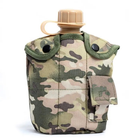 Фляга армійська для води 1 літр із чохлом і котелком мультикам - зображення 2