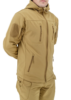 Куртка тактическая Eagle Soft Shell JA-01-0 с флисом Песок (Койот) 3XL - изображение 4
