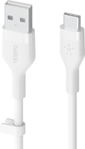 Kabel Belkin USB-A - USB-C Silikonowy 1 m Biały (CAB008BT1MWH) - obraz 3