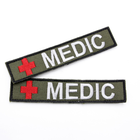 Шеврон MEDIC на липучці олива, якісний шеврон планка Медика, нашивка-патч української армії білий ЗСУ