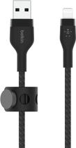 Kabel Belkin USB-A do LTG w oplocie silikonowym 2 m czarny (CAA010BT2MBK) - obraz 2