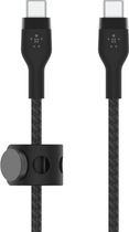 Kabel Belkin USB-C do USB-C 2.0 w oplocie silikonowym 1 m czarny (CAB011BT1MBK) - obraz 3