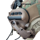 Баллистическая шлем-каска Fast цвета койот в кавере стандарта NATO (NIJ 3A) M/L + наушники М32 (с микрофоном) и креплением "Чебурашка" - изображение 5
