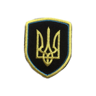 Нашивка на одежду (термо) Трезубец Украины 55*70 мм Черный