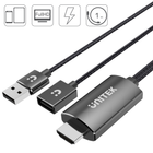 Adapter Unitek USB Typ A/C/ Apple Lightning-HDMI 0,1 m Czarny (M1104A) - obraz 5