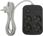 Мережевий фільтр XoKo SP-4-2-1 2 м 4 розетки 3 USB Чорний (XK-SP-4-2-1-BK)