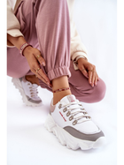 Sneakersy damskie na platformie do kostki Cross Jeans KK2R4071C 40 Białe (8697319352474) - obraz 4