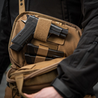 Сумка тактическая через плечо на грудь M-TAC Sphaera Hardsling Bag Large з липучкою Elite Coyote для пистолета (сумка на пояс) - изображение 3