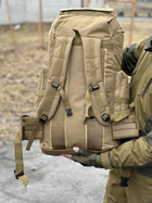 Рюкзак туристичний для походів Tactical військовий рюкзак великий на 70 л Coyote (ta70-coyote) - зображення 7