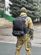 Тактичний рюкзак Tactic рюкзак з підсумками на 55 л. штурмовий рюкзак Чорний 1004-black - зображення 3