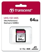 Карта пам'яті Transcend sd 64gb c10 uhs-i u3 R160/W50MB/s 4k ts64gsdc340s