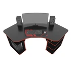 Стол игровой геймерский угловой Comfy-Home Karbid Zeus ламинированная ДСП Черно-красный