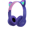 Беспроводные наушники «кошачьи уши» с микрофоном, Bluetooth-наушники Cat Ear - P-47M, Фиолетовый