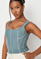 Топ женский Missguided TW631515 42 Серый с голубым (DN5059384319654) - изображение 3