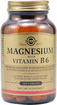 Suplement diety Solgar Magnesium + Vitamin B6 250 Tablets (33984003910) - obraz 1