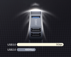 Hub USB Orico Mini 1 x USB 3.1, 2 x USB 2.0 Aluminium (MINI-U32L-BK-BP) - obraz 5