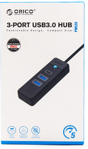 USB-хаб Orico 2 x USB 3.0 + USB-C Синій (PWC2U-U3-015-BL-EP) - зображення 3