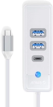 Hub USB-C Orico 2 x USB 3.0 + USB-C Biały (PWC2U-C3-015-WH-EP) - obraz 2