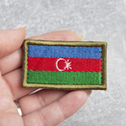 Шеврон нашивка на липучці Прапор Азербайджану, вишитий патч 3,2х5,7 см - зображення 3