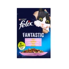 Влажный корм для кошек Felix Fantastic с форелью и зелеными бобами в желе 85 г