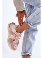 Sneakersy damskie na grubej podeszwie do kostki kolorowe Chillout! 37 Beżowy/Różowy (5905677439403) - obraz 3