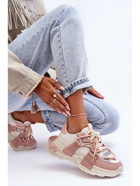 Sneakersy damskie na grubej podeszwie do kostki kolorowe Chillout! 37 Beżowy/Różowy (5905677439403) - obraz 4