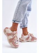 Sneakersy damskie na grubej podeszwie do kostki kolorowe Chillout! 38 Beżowy/Różowy (5905677439410) - obraz 2