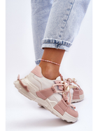 Sneakersy damskie na grubej podeszwie do kostki kolorowe Chillout! 39 Beżowy/Różowy (5905677439427) - obraz 8