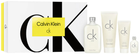 Набір унісекс Calvin Klein Ck One Eau De Toilette Spray 200 мл + Лосьйон для тіла 200 мл + Гель для душу 100 мл + Мініатюра 15 мл (3616302029761) - зображення 1