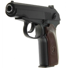 Пістолет страйкбольний на кульках металевий із глушником ПМ Макаров чорний - зображення 5