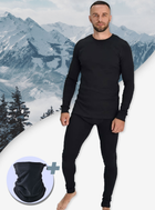 Термобілизна чоловіча зимова із шерсті + баф / натуральна термобілизна для зими, зсу, спорту та повсякденного носіння 7334 Kifa XL см Чорний 67508