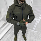 Демісезонний чоловічий Костюм Куртка з капюшоном + Штани / Польова Форма SoftShell олива розмір 2XL - зображення 1