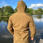 Мужская водонепроницаемая куртка Softshell с капюшоном и липучками под шевроны койот размер 3XL - изображение 4