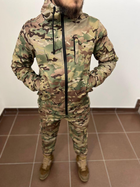 Тактичний водовідштовхувальний костюм із матеріалу Softshell (куртка + штани) Мультикам, 2XL - зображення 1