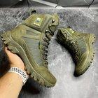 Мужские износостойкие Берцы с патриотическим принтом / Демисезонные ботинки с мембраной хаки размер 42 - изображение 5