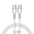 Кабель BASEUS CATJK-C02 Type-C to Type-C Cafule Series Metal Data Cable |100см, 5A, 100W, PD| white
