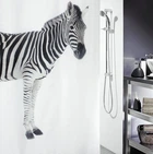 Шторка для ванной Spirella Zebra polyester черная 180x200см (10.11554)