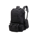 Рюкзак тактичний на 65 літрів з підсумками (чорний) - зображення 1