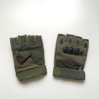 Тактичні безпалі рукавички (олива) (розмір L) - зображення 5