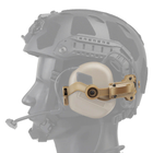 Крепление на шлем каску для активных наушников Rail адаптер с поворотом черепашка Coyote - изображение 3