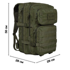 Тактический рюкзак 36 л Олива MIL-TEC Assault 36L Olive с системой MOLLE Военный рюкзак Водоотталкивающий - изображение 2