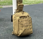 Тактичний однолямковий міський рюкзак SILVER барсетка сумка слінг із системою molle на 9 л Койот (silver-003-coyote) - зображення 4